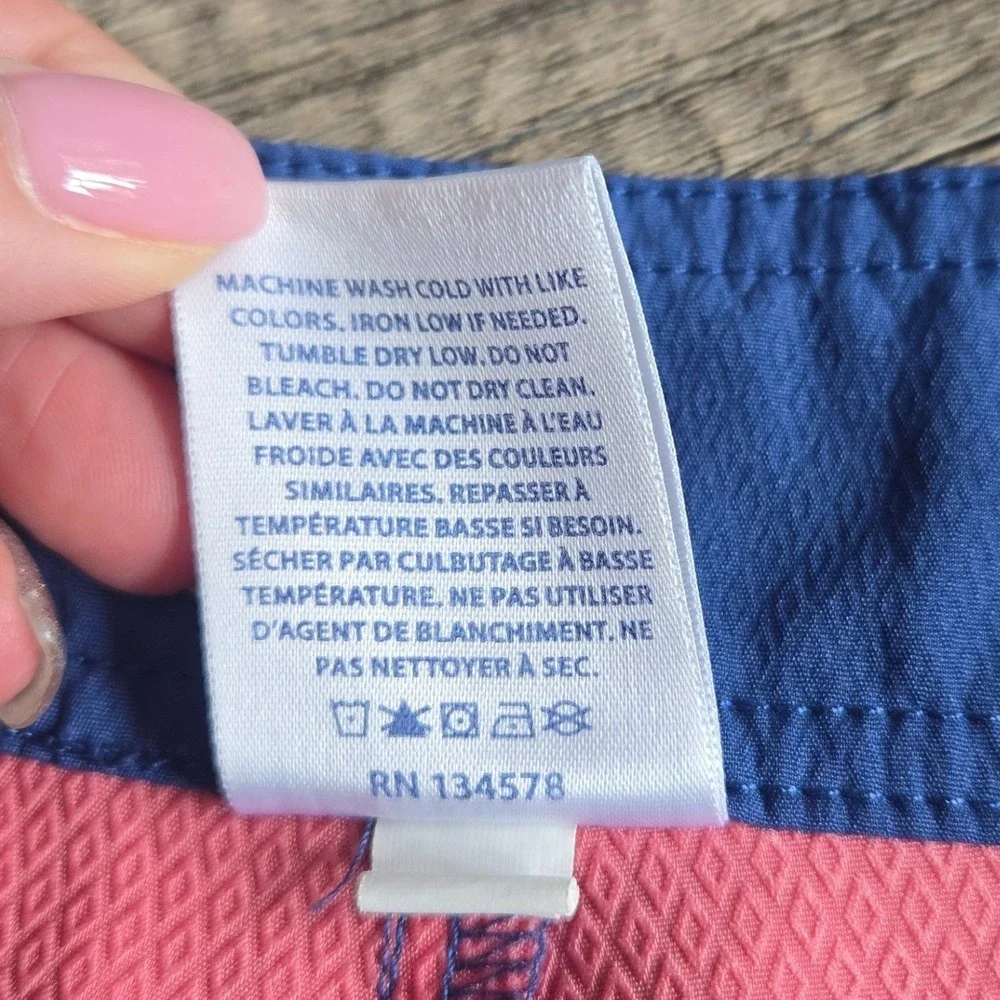 Vineyard Vines Mens Colorblock Board Shorts Pink Blue Turquoise Size 35
